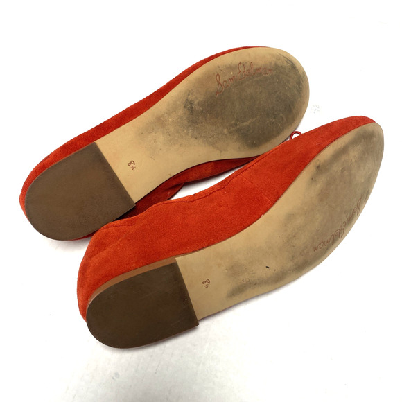 Sam Edelman Felicia Ballet Flat Red Suede Bow Round Toe Slip On 8.5 - Picture 7 of 7